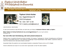 Tablet Screenshot of kohler-keramik.ch